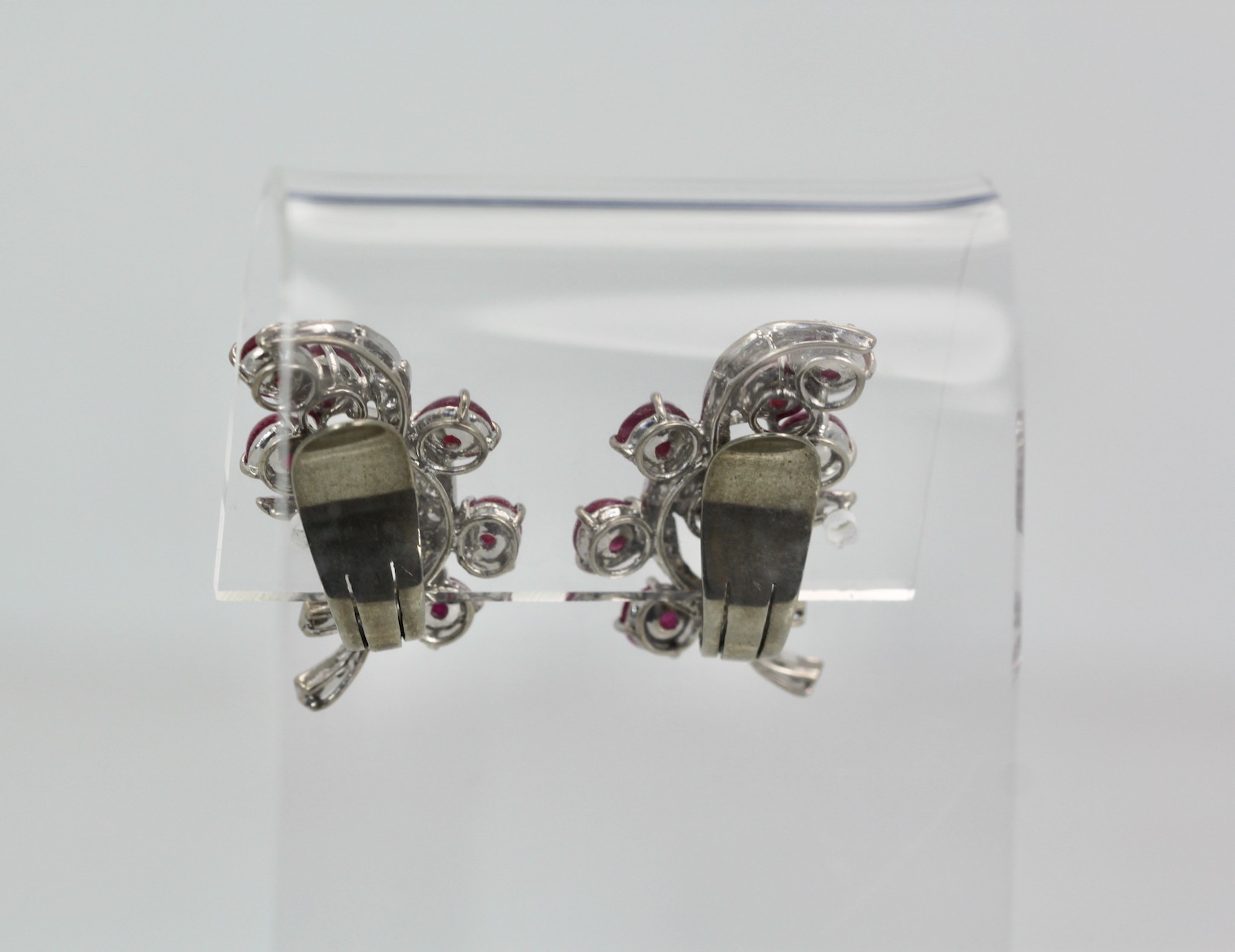 Burma Ruby Diamond Earrings 14K