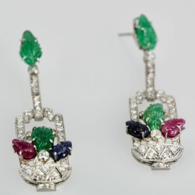 Tutti Frutti Diamond Drop Earrings 1930