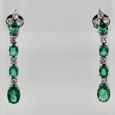Emerald Drop Dangle Earrings 18K