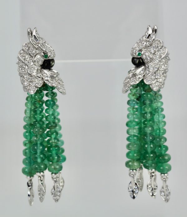 Cartier Les Oiseaux Liberes Emerald Earrings