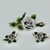 Diamond Jade Rose Brooch and Matching Earrings 18K