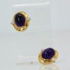 David Webb Amethyst Cabochon Earrings 18K