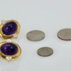 David Webb Amethyst Cabochon Earrings 18K