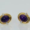 David Webb Amethyst Cabochon Earrings 18K