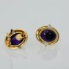 David Webb Amethyst Cabochon Earrings 18K