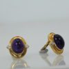 David Webb Amethyst Cabochon Earrings 18K