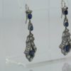 Sapphire Diamond Platinum Drop Earrings