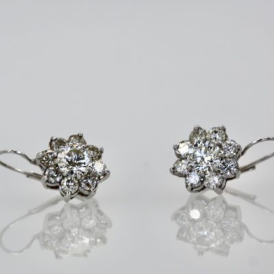 Diamond Flower Earrings 18K
