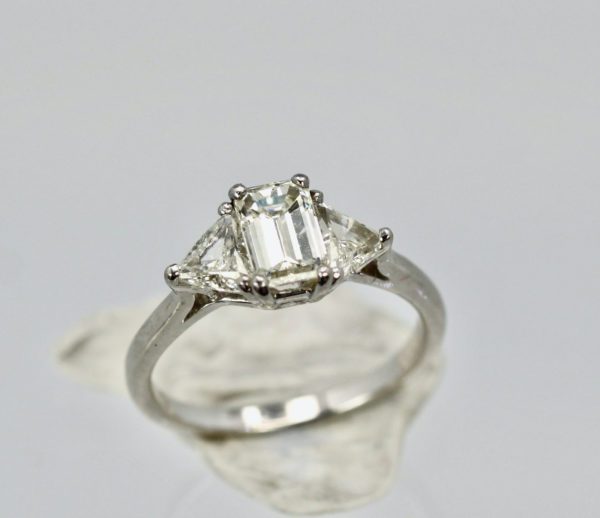 Three Stone Diamond Wedding Ring Platinum