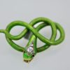 Victorian Green Enamel Snake Pendant 18K