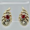 David Webb Enamel Ruby Diamond Snake Serpenti Earrings