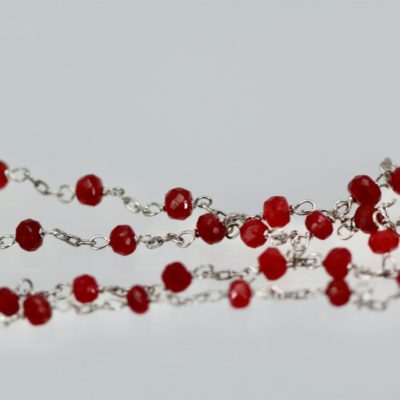 Ruby Beads on a Platinum Chain