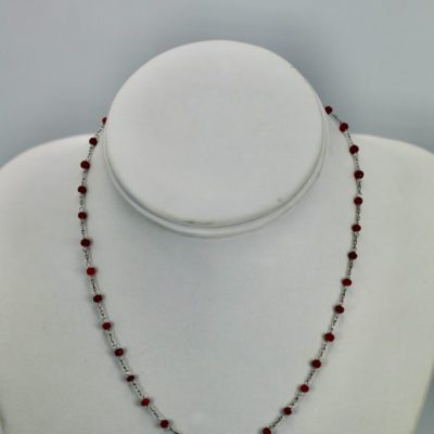 Ruby Beads on a Platinum Chain