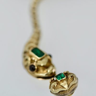 Antique 1890’s Emerald Snake Necklace