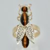 Tigers Eye Seed Pearl Insect Ring