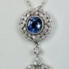 Vintage Sapphire Diamond 18K Drop Necklace