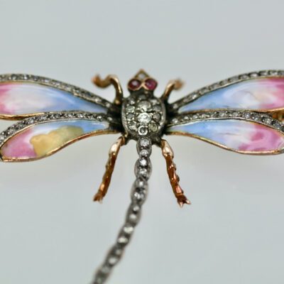 Enamel Butterfly Pastel colors 14K