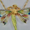Masriera Plique a Jour Winged Lady Brooch and Pendant