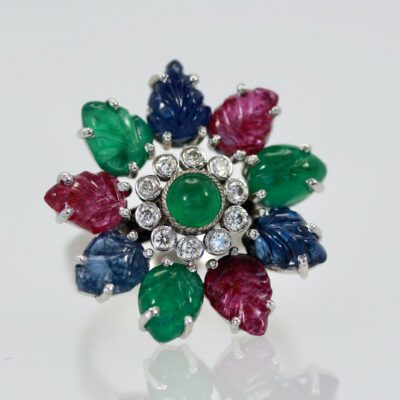 Tutti Frutti Ring, Emeralds, Rubies, Sapphires and Diamonds