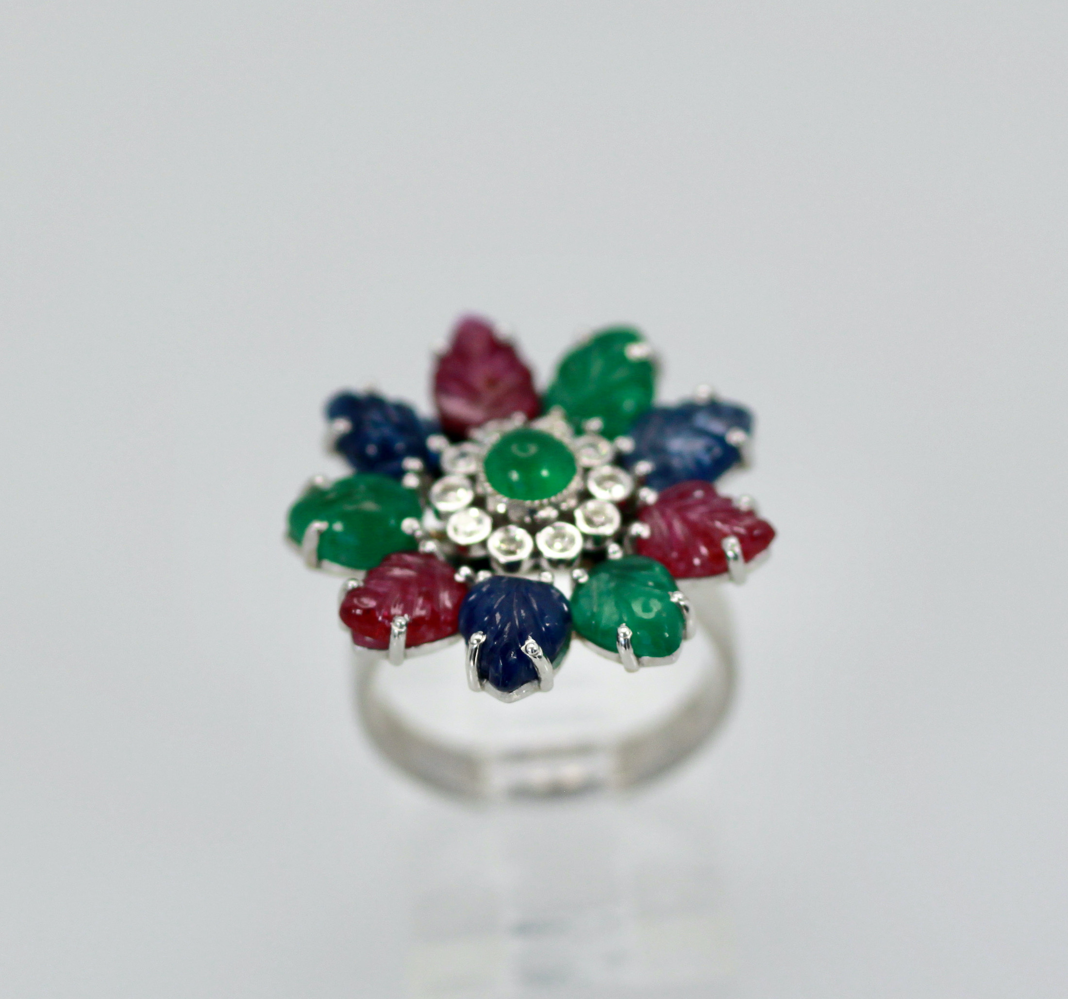 Tutti Frutti Ring, Emeralds, Rubies, Sapphires and Diamonds