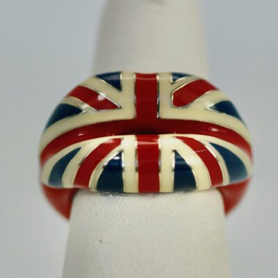 Solange Azagury Partridge “Hot Lips” Enamel Union Jack Ring