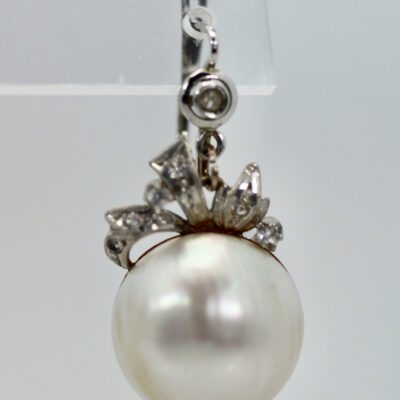 Edwardian Mabe Pearl Diamond Earrings