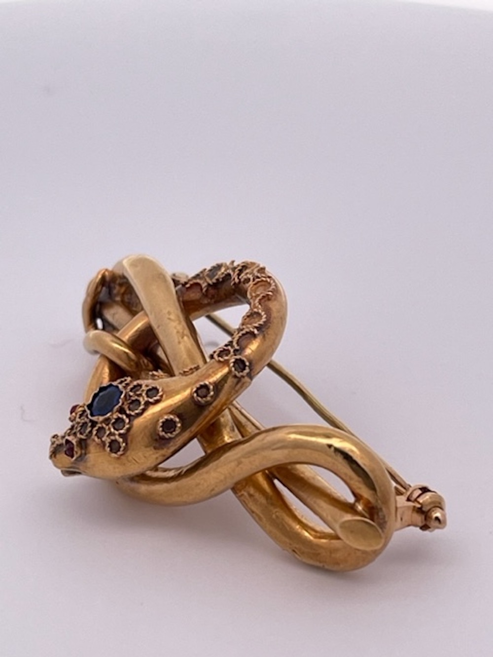 Victorian Snake Brooch 18K Yellow Gold