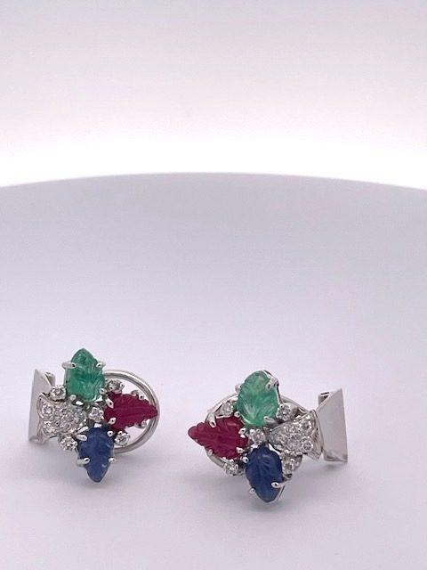 Tutti Frutti Earrings in 18K White Gold