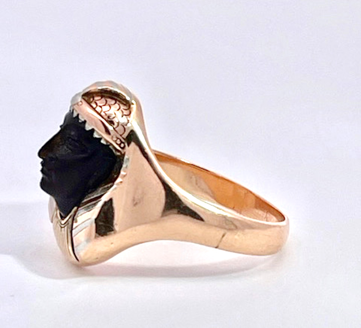 Egyptian Revival Black Onyx Pharaoh Ring