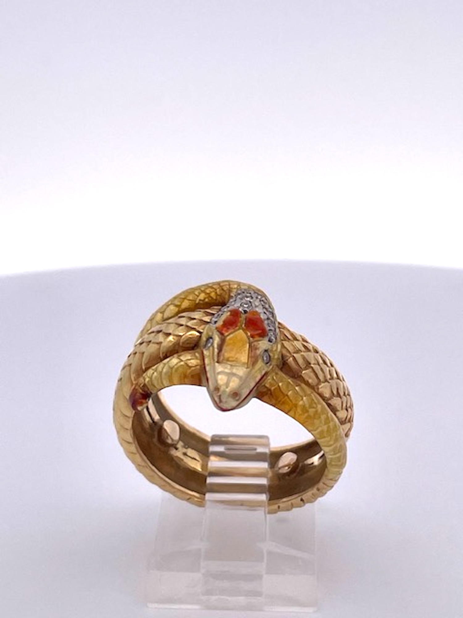 Masriera 18K Enamel Snake Ring