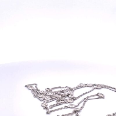 Diamond Station Necklace 14K WG