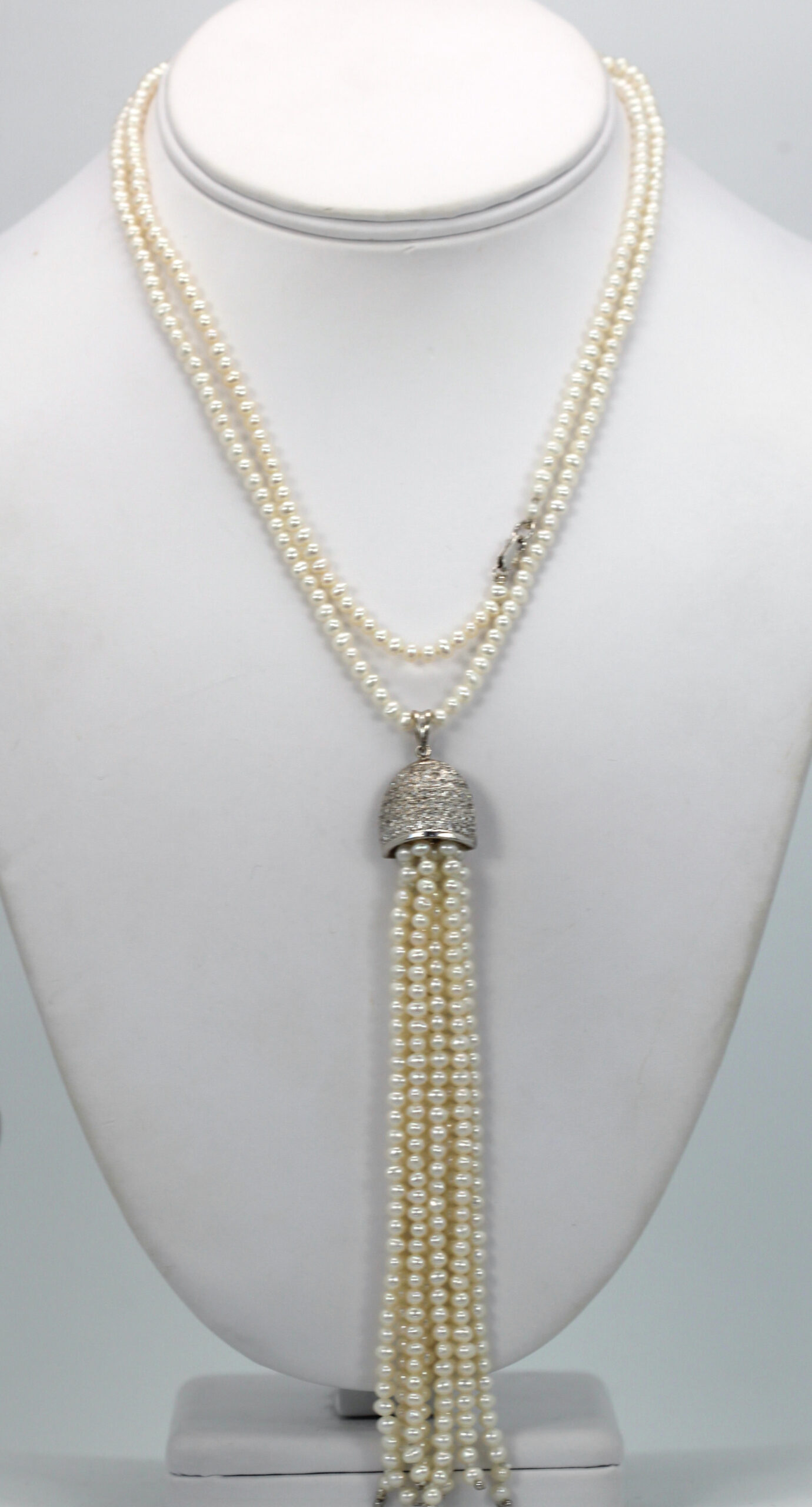 Fashion Stainless Steel Gold Chain Shell Pearl Steel Ball Tassel