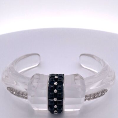 Rock Crystal Bracelet with Sapphires