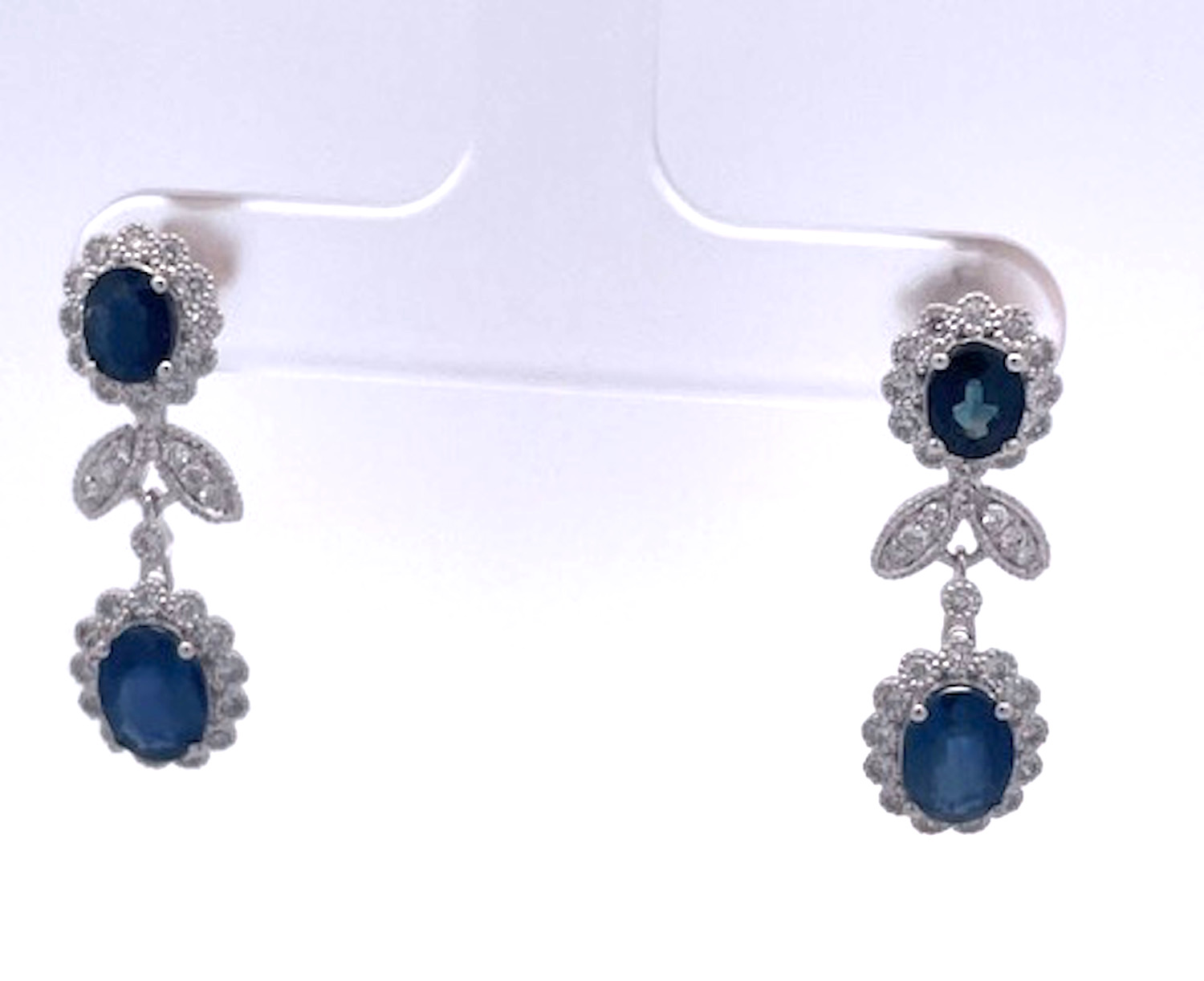 Sapphire Diamond Drop Earrings 18K