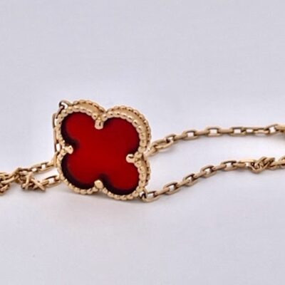 Van Cleef & Arpels Carnelian Single Clover Bracelet