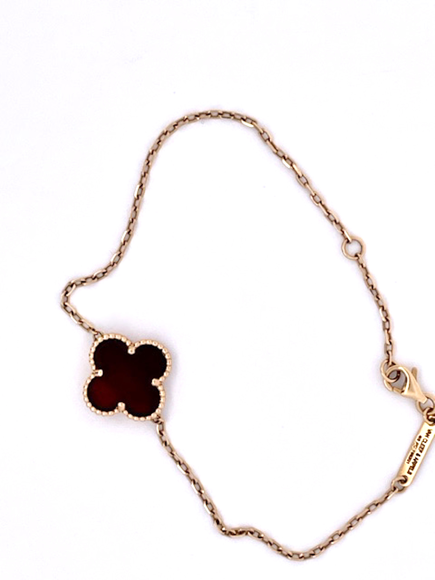 Van Cleef & Arpels Carnelian Single Clover Bracelet