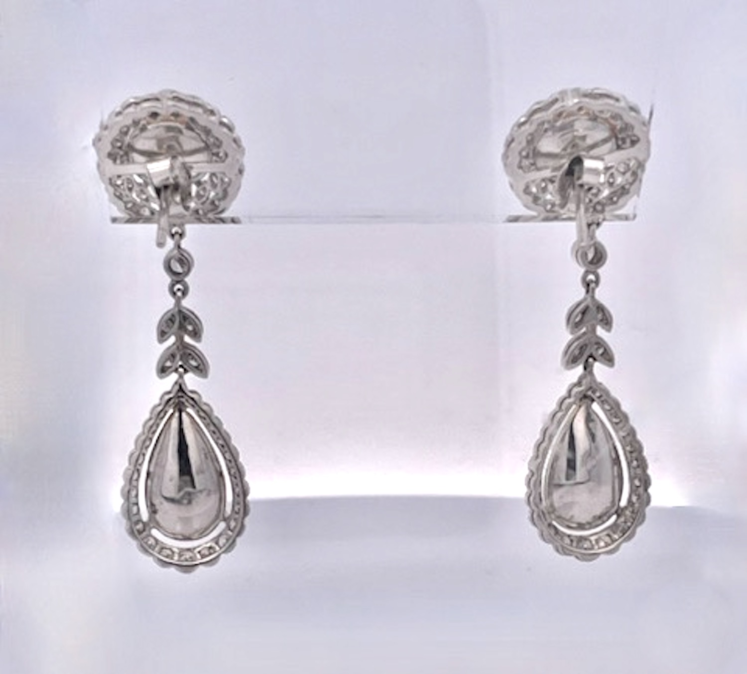 Jelly Opal Diamond Drop Earrings 18K