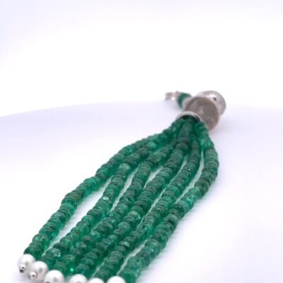 Rock Crystal Emerald Diamond Tassel