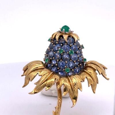Tiffany Schlumberger Thistle Brooch Sapphires
