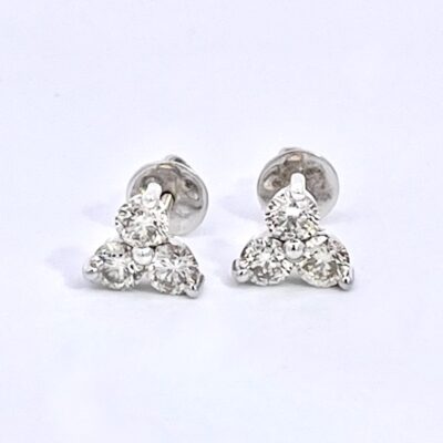 Diamond 3 Stud earrings w/screw back 1.50 Carats