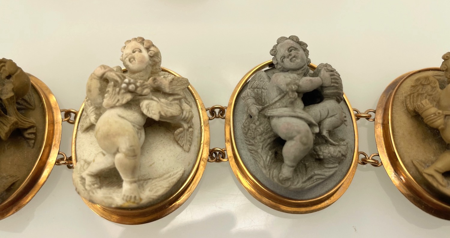19th Century extremely Rare Lava Cameo Suite