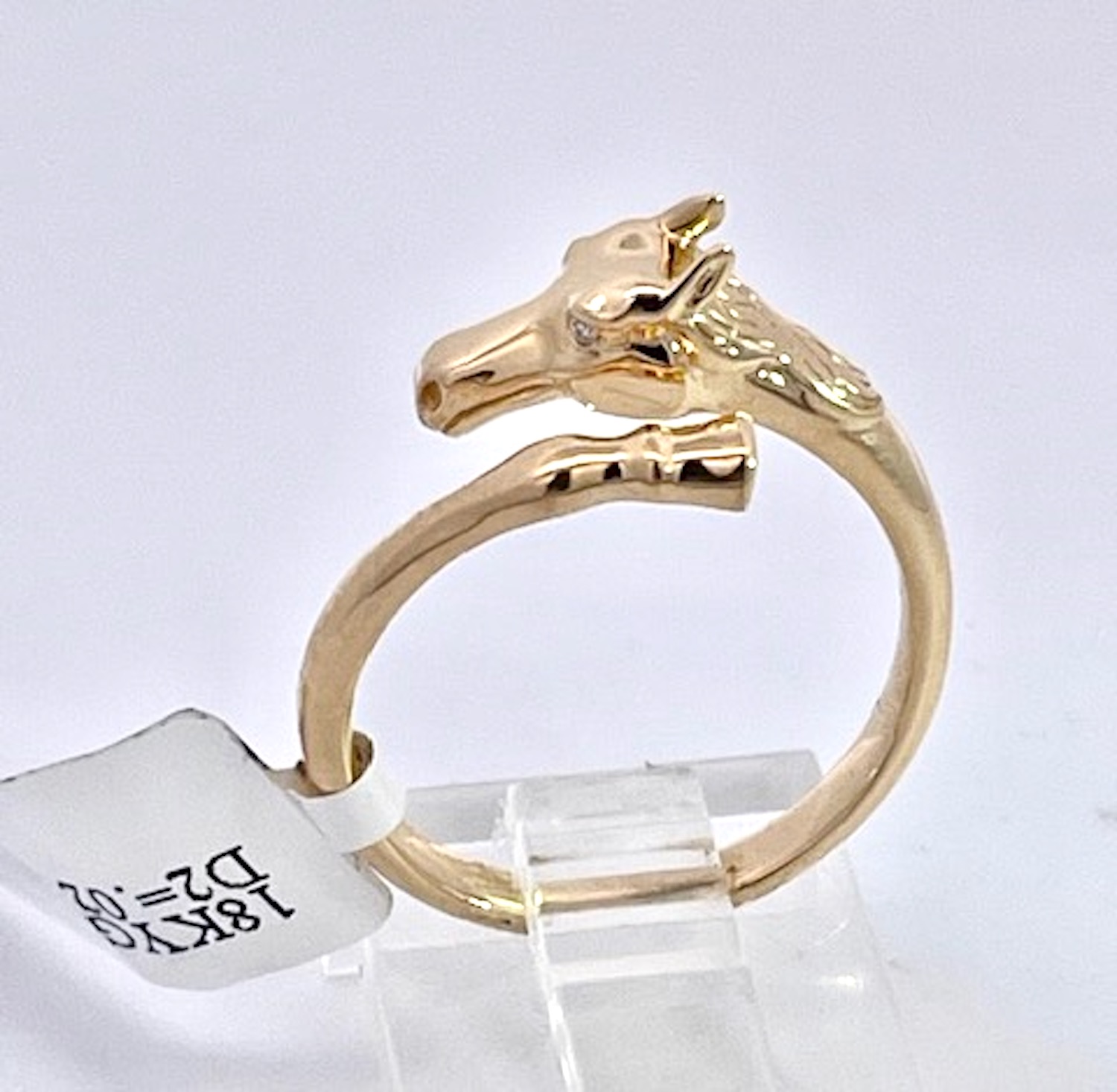 14K Yellow Gold Horse Ring Doves by Doron Paloma